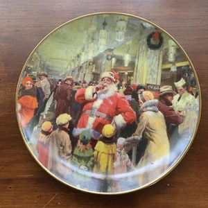 Coca Cola 1995 A Busy Man's Pause Santa Claus Limited Edition Plate #1179 - Picture 1 of 2