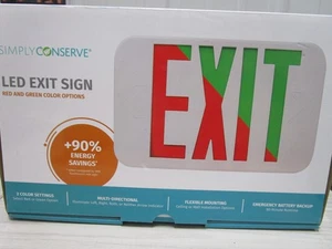 Simply Conserve LED Exit Sign Red & Green Color Options New Never Installed - Picture 1 of 2