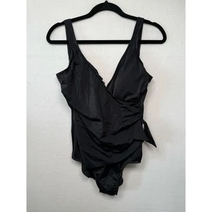 Slimshaper Black One-Piece Swimsuit, Size 14 - Picture 1 of 5
