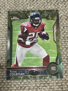 2015 Topps Chrome Tevin Coleman Camo Refractor #/499 RC Rookie #121 Card - Picture 1 of 2