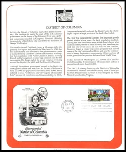 1991 District of Columbia Sc 2561 FDC PCS panel, bicentennial capital monument - Picture 1 of 1