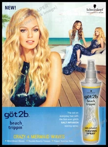 got2b 2010s Magazine Print Advertisement 2013 Mermaid Waves Blonde Girl - Picture 1 of 1
