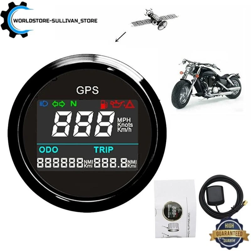 52mm Digital GPS Speedometer Odometer Adjustable Speed Gauge for Car ,Motorcycle - Image 1 of 4