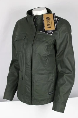 Chaqueta de montar Harley Davidson para mujer Mesa ADV encerada mediana verde almohadillas fantasma Foto 1 de 4