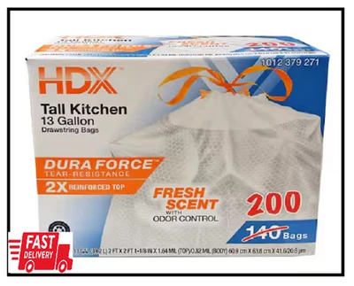 Bolsas de basura de cocina altas perfumadas frescas con cordón superior reforzado de 13 galones con 2 Foto 1 de 3