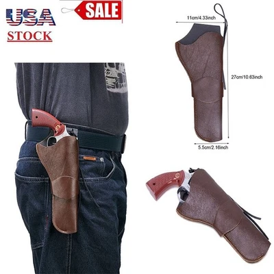 Western Gun Holster Tooled Genuine Leather CowboyRevolver Pistol Concealed Carry - Image 1 of 4