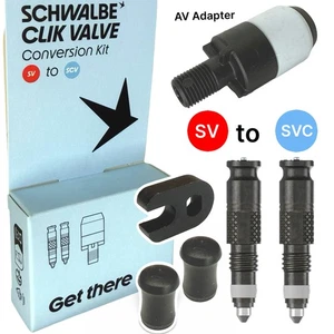 Schwalbe Fahrrad Clik Valve SCV System (SV) Französisch Set (2St) + Adapter AV  - Bild 1 von 6