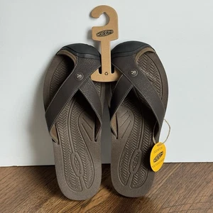 KEEN Barbados TG Flip Flop Sandals Men’s Size 11 Java/Dark Earth (Brown) - Picture 1 of 8