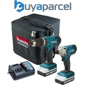 Makita 18v Cordless Kit - Combi Hammer Drill & Impact Driver Twin Pack Lithium - Picture 1 of 9