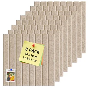 8Pack Large Cork Boards for Walls, 12"x12" Felt Pin Board for Wall, Bulletin ... - Picture 1 of 6