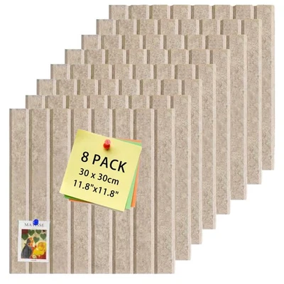 8Pack Large Cork Boards for Walls, 12"x12" Felt Pin Board for Wall, Bulletin ... - Image 1 of 4