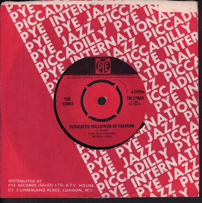 Kinks Dedicated Follower of Fashion 7" vinyl UK Pye 1966 4 prong label design in - Image 1 of 2