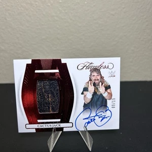 2024 WWE Panini Flawless CACTUS JACK Patch Auto Red /15 Mick Foley SSP - Picture 1 of 3