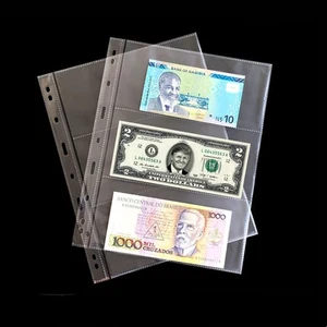 60 Sheets Currency Sleeves,3-Pocket Page Dollar Bill Holders for Collectors, ... - Bild 1 von 7
