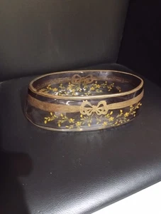 Pflanzkübel Tischmitte Kristall emailliert Moser Karlsbad Jugendstil 1900 lila - Bild 1 von 18