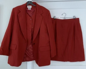Abrigo, chaleco y falda de lana Worthington talla 18 de colección rojo - Imagen 1 de 14