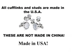 New Real MOP Castle setting Silver Plated cuff links studs 1 Yr GUARANTEE  - Picture 1 of 2