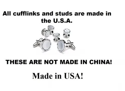 New Real MOP Castle setting Silver Plated cuff links studs 1 Yr GUARANTEE  - Image 1 of 2