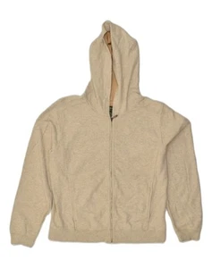 EDDIE BAUER Womens Zip Hoodie Sweater UK 14 Medium Beige Cotton SS11 - Picture 1 of 3