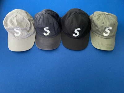 *RARO* Supreme S Logo Gorra Correa de Cuero Trasera OG Negro Azul Marino Gris Verde Oliva Foto 1 de 4