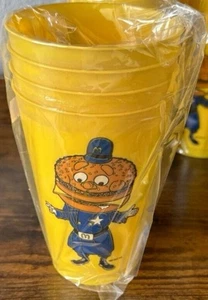 McDonald's set of 4 Officer Big Mac Vintage plastic tumblers Cups Golden Arches - Picture 1 of 1