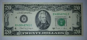 1988-A Series Old $20 Dollar Bill Cleveland (D 43048761 C) Wash. D.C. Facility - Picture 1 of 2