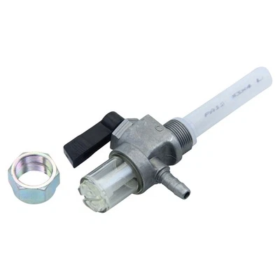 Benzinhahn M16 x 1, Abgang hinten, mit transparentem Wassersack, Metall-Hebel - Bild 1 von 4