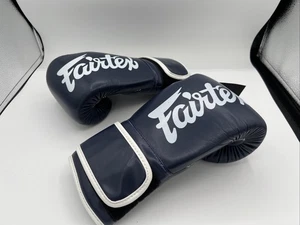 Guantes de competición Fairtex BGL6 Pro de cuero con cordones azules, 12 OZ **TOTALMENTE NUEVOS** - Imagen 1 de 10