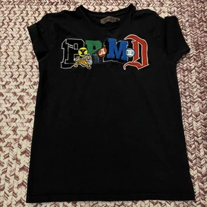 #A74 T-Shirt Nera Piramide Logo Grafico Nera Piccola - Foto 1 di 14