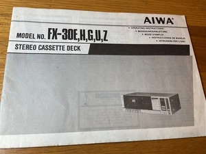 AIWA FX-30E,H,G,U,Z Stereo Cassette Deck Betriebsanleitung Original - Bild 1 von 3