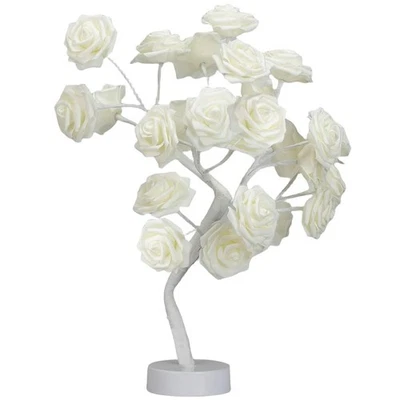 COLORLIFE Rose Lamp White Room Decoration White Flower Night Light Gift for G... - Image 1 of 4