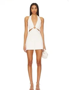 Show Me Your MuMu Oslo O Ring Dress/ White Halter Dress size Medium - Picture 1 of 9