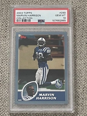 2003 Topps Collection Marvin Harrison #290 Indianapolis Colts PSA 10 - Image 1 of 4
