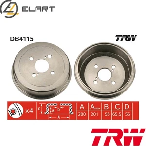 2x BRAKE DRUM DB4115 FOR TOYOTA COROLLA/Liftback/Compact CARINA/VI VW2EHH 1.3L - Picture 1 of 9