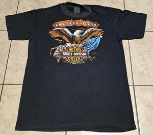 Camiseta De Colección Harley Davidson American Legend Bald Eagle 3D Emblema Grande - Imagen 1 de 5