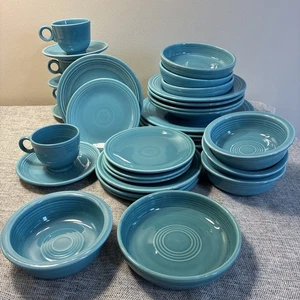 Vintage Fiestaware Türkis von Homer Laughlin Konvolut 32 Teile - Bild 1 von 24