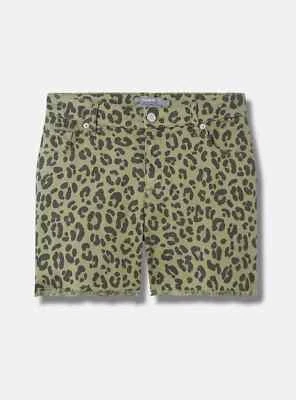 Torrid Leopard Print 5 In Boyfriend Shorts Vintage Stretch High Rise size 28 - Image 1 of 4