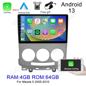 64GB Android 13 Car Radio Stereo GPS Navi Carplay Wifi BT For Mazda 5 2005-2010 - Picture 1 of 21