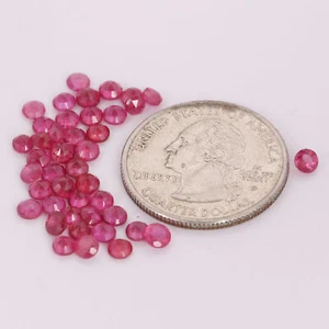 9.48 Ct. Natural Round Shape Pink Tourmaline Loose Gemstones 44 Pcs Lot 3 mm - Picture 1 of 7
