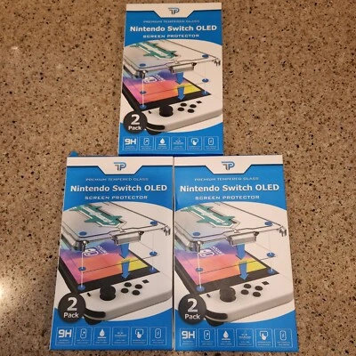 3 2-Pack New Nintendo Switch OLED 9H Hardness HD Tempered Glass Screen Protector - Image 1 of 4