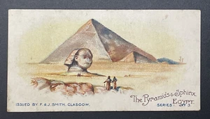 #3 PYRAMIDS SPHYNX EGYPT SMITH TOUR AROUND WORLD SCRIPT 1904 CIGARETTE CARD - Picture 1 of 2