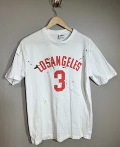 Zara Mens Tshirt Paint Splatter Los Angeles White Cotton Small - Picture 1 of 6