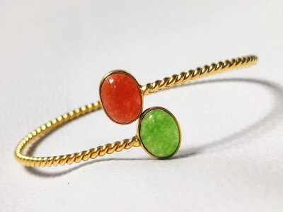 Natural Carnelion Gemstone Oval Cab Adjustable Bangles & Bracelet for Women Gift - Image 1 of 4