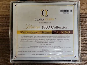Clara Clark Deluxe Sheet Set Premier 1800 Collection Cal King Black - Picture 1 of 3