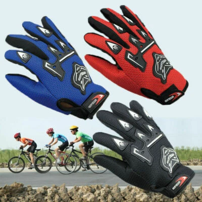 Kids Child Bike Bicycle Cycle Full Finger Gloves Boys Girls MTB BMX Riding Sport - Image 1 of 4