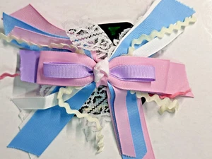Girls Hair Bows Pink White Blue Purple -Patriotic Appx 6x4" - Picture 1 of 9