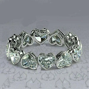 2.30Ct Lab-Created Diamond Eternity Engagement Ring 14K White Gold Finish - Picture 1 of 3