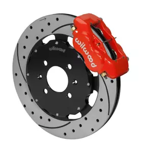 Wilwood Forged Dynalite Red 4 Piston Front 12.19 Drilled Big Brake Civic 90-99 - Picture 1 of 9