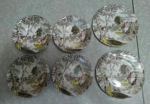Tunstall England Fine Staffordshire Ware "Sunday Morning" Bowls and plates. - Picture 1 of 11