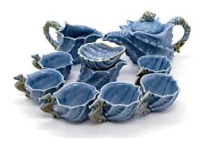 NEWQZ Sky Blue Glaze Conch Shaped Kung Fu Tea Set,1 Pot 6 Cup,Including Tea...